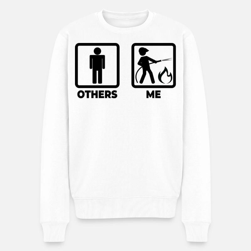 Ich als Feuerwehrmann - Männer Premium Bio Pullover - Weiß