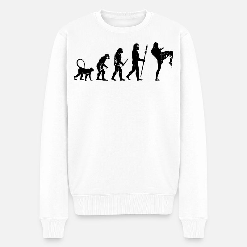 Kickboxer - Männer Premium Bio Pullover - Weiß