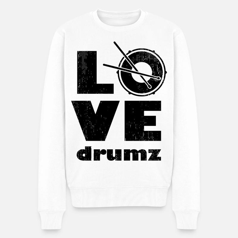 Liebe Drumz - Männer Premium Bio Pullover - Weiß