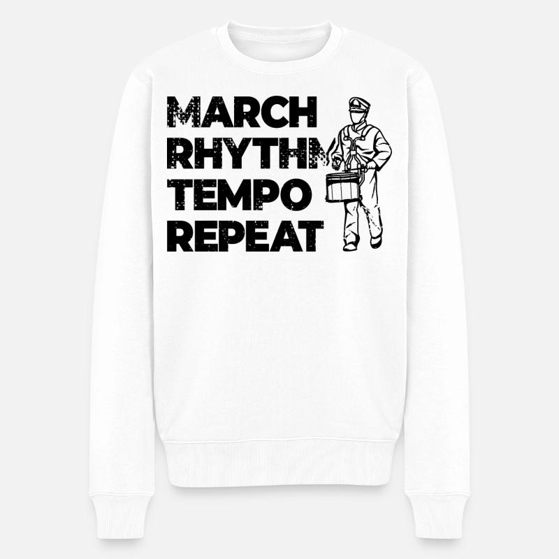 Trommler Motivation - Männer Premium Bio Pullover - Weiß