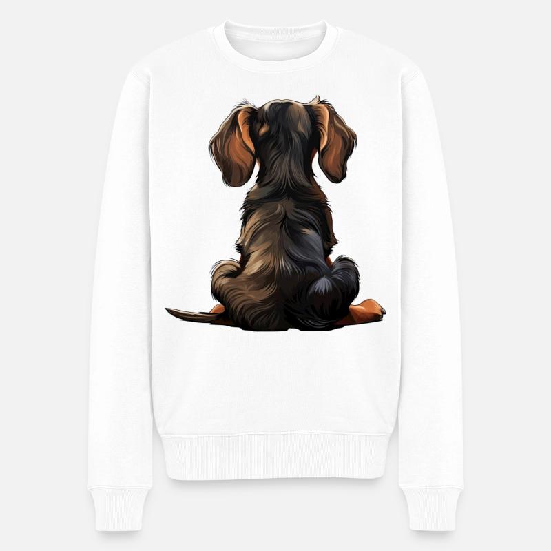 Dackel - Männer Premium Bio Pullover - Weiß