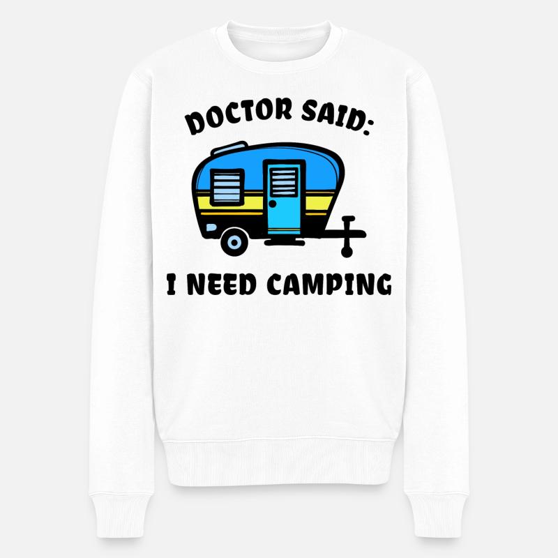 Camper Camping Wohnmobil Statement Wanderer - Männer Premium Bio Pullover - Weiß
