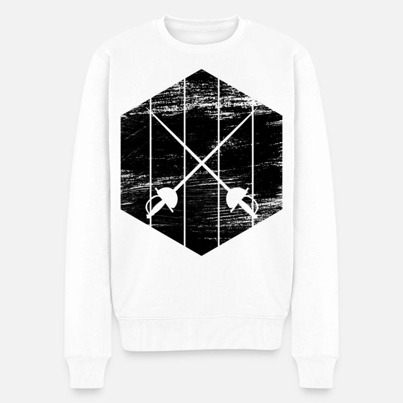 Fechtausrüstung - Männer Premium Bio Pullover - Weiß