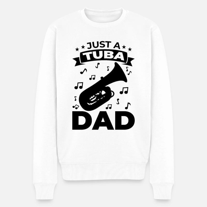 Tuba Papa - Männer Premium Bio Pullover - Weiß