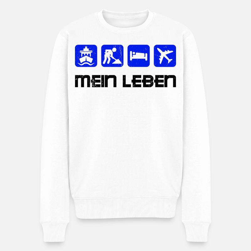 Job Statement Arbeiter Angestellter Arbeit - Männer Premium Bio Pullover - Weiß