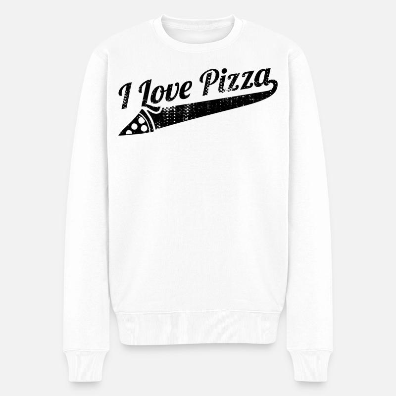 Citation d’un passionné de pizza - Pull Premium bio Homme - blanc