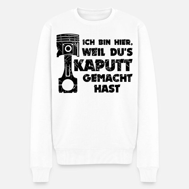 Workaholic Statement Job Arbeiter Mechaniker - Männer Premium Bio Pullover - Weiß