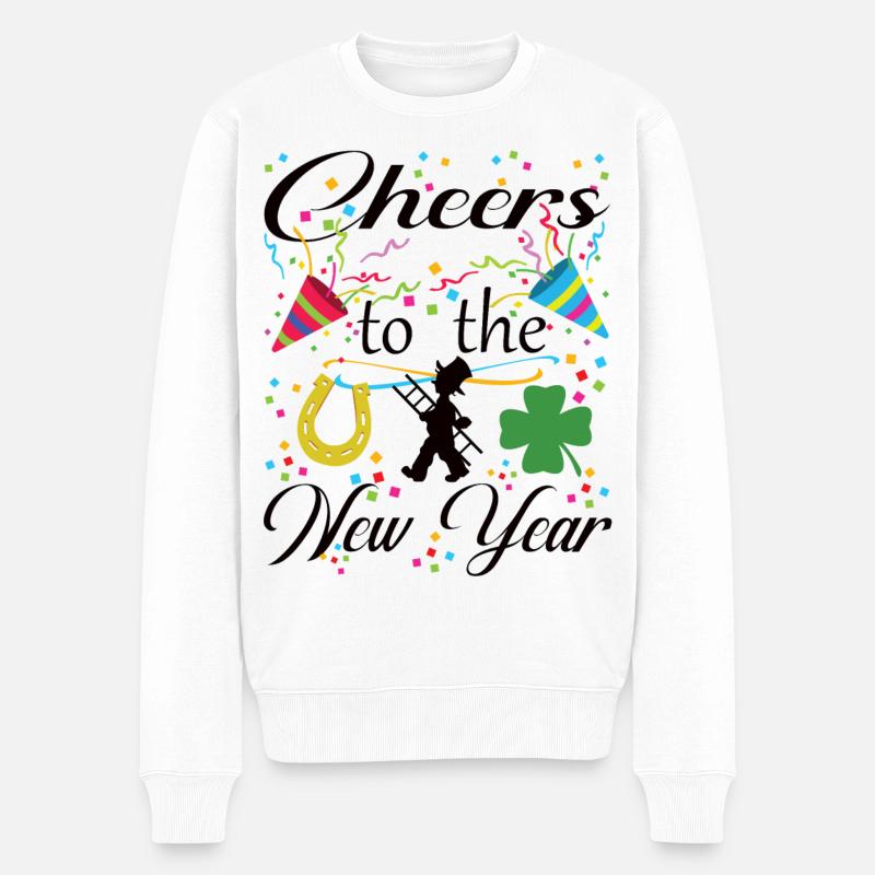 CHEERS TO THE NEW YEAR. - Männer Premium Bio Pullover - Weiß