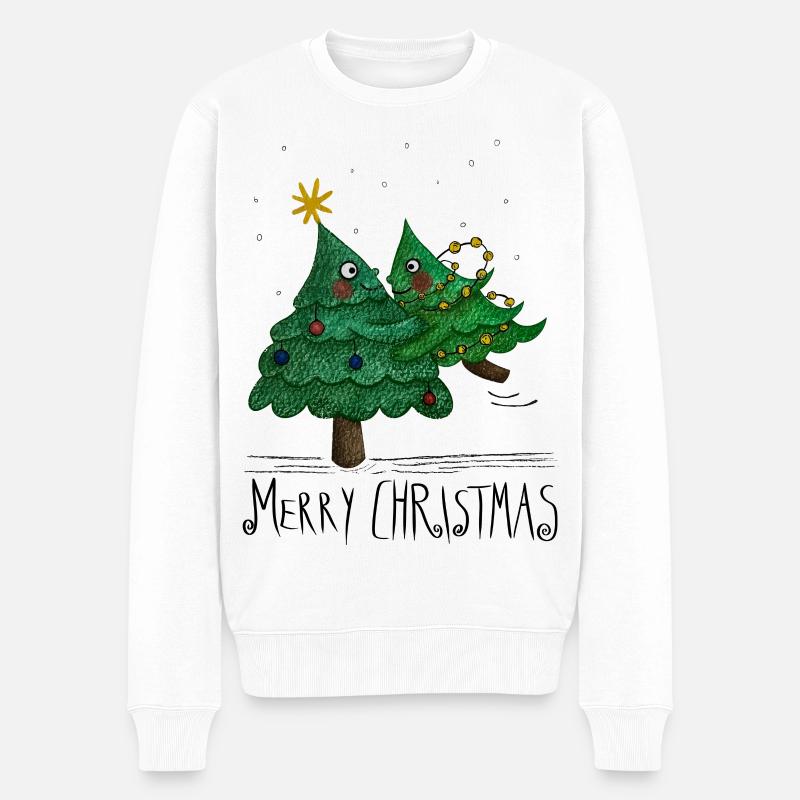 Christmas Tree Love Frohe Weihnachten - Männer Premium Bio Pullover - Weiß