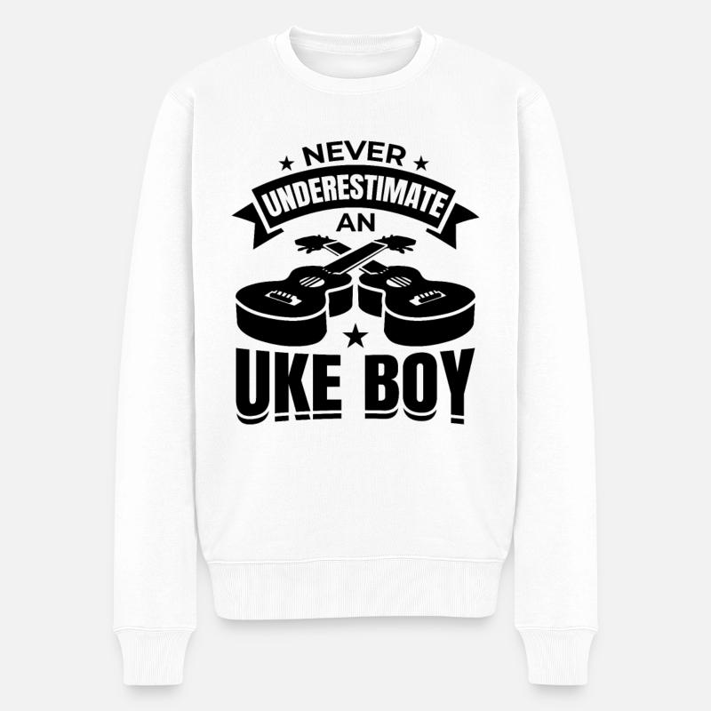 Ukulélé Garçon - Pull Premium bio Homme - blanc