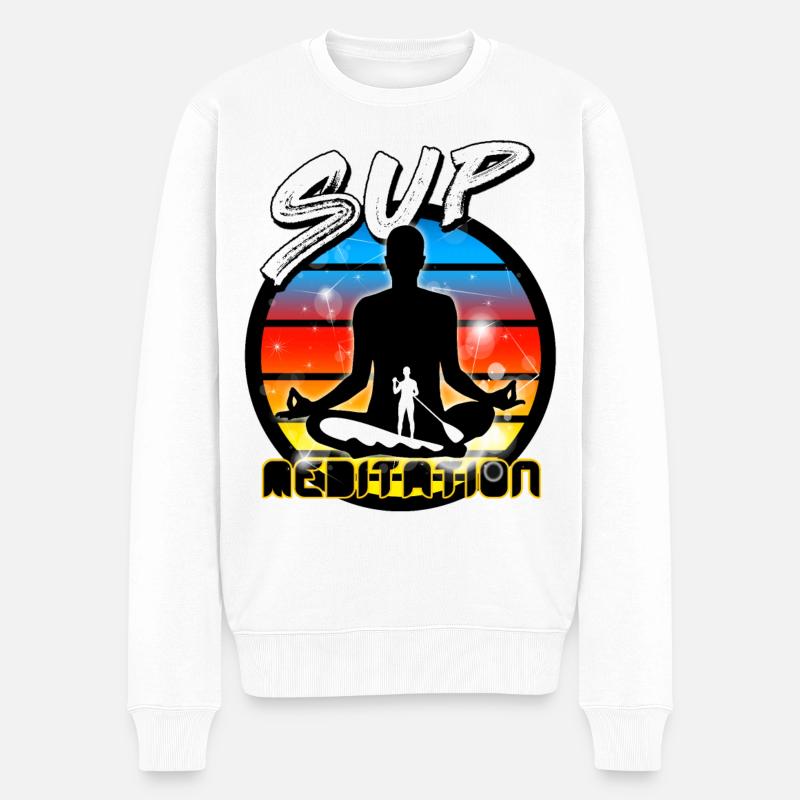 Stand up paddle - Männer Premium Bio Pullover - Weiß