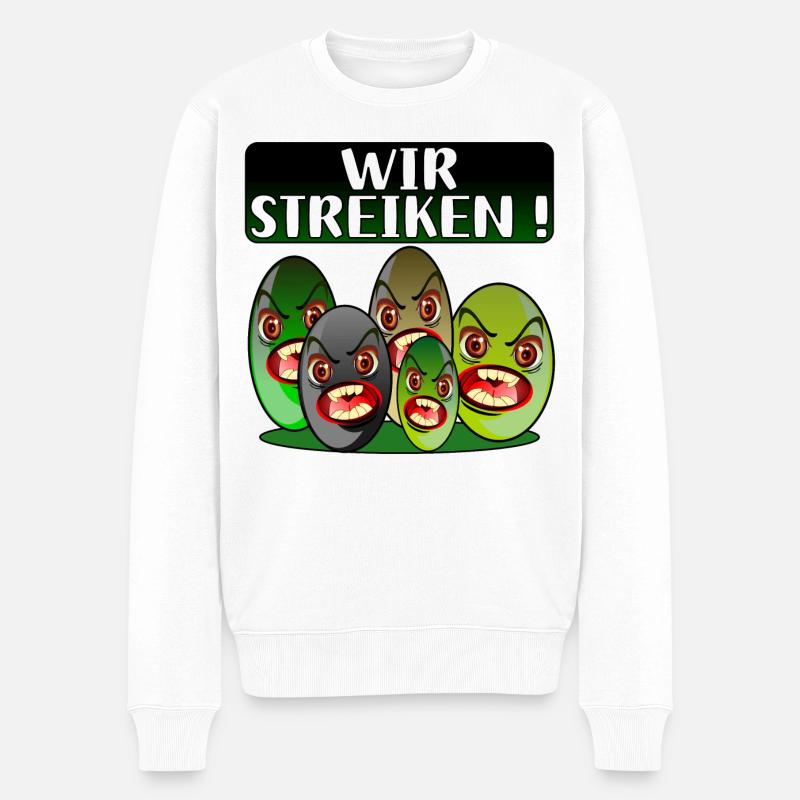Streiken - Männer Premium Bio Pullover - Weiß