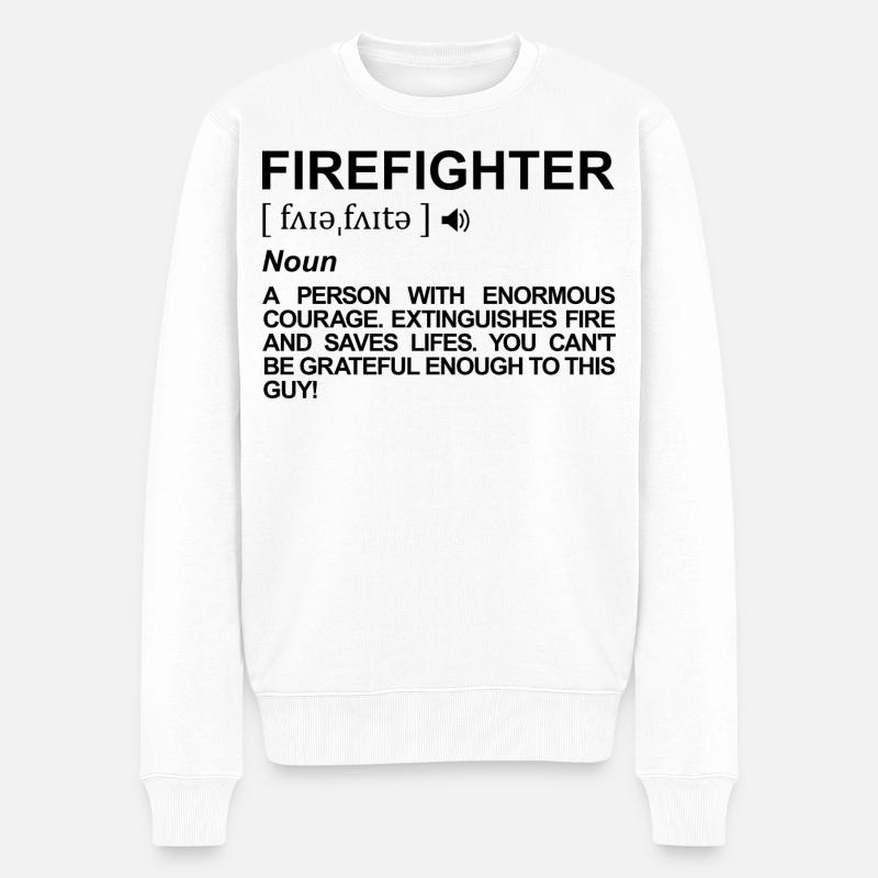 Feuerwehrmann Bedeutung - Männer Premium Bio Pullover - Weiß