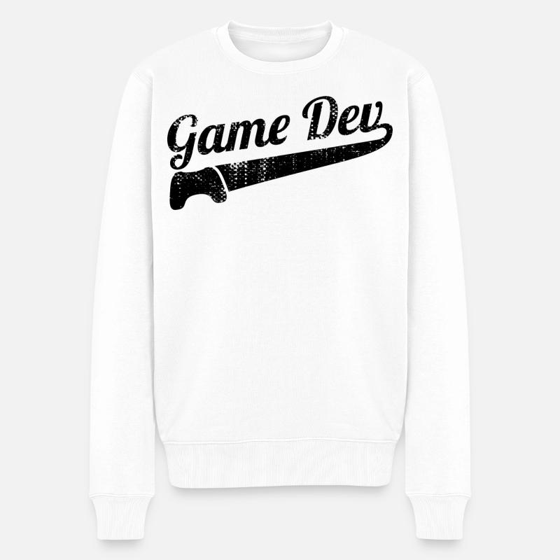 Spielentwicklung Spruch - Männer Premium Bio Pullover - Weiß