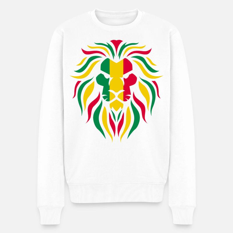Reggae Rasta Lion - Pull Premium bio Homme - blanc