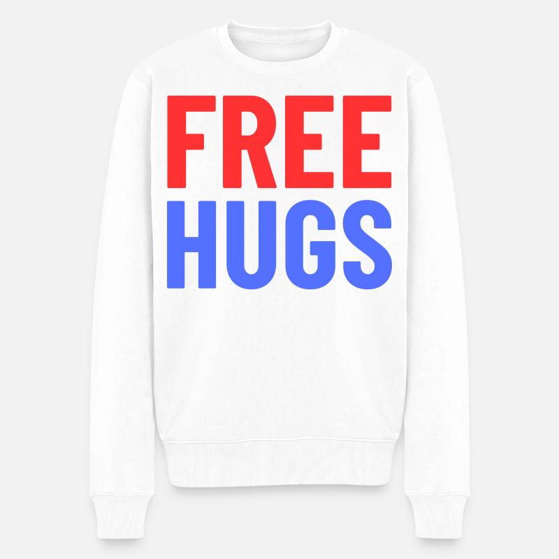 Free Hugs - Männer Premium Bio Pullover - Weiß