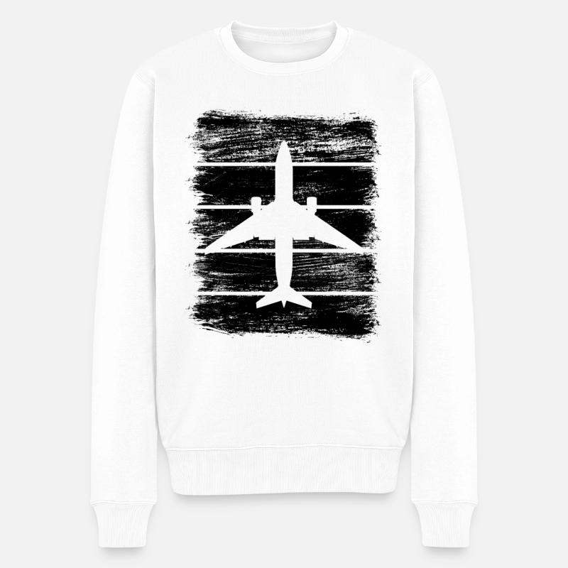 Flugzeuge - Männer Premium Bio Pullover - Weiß