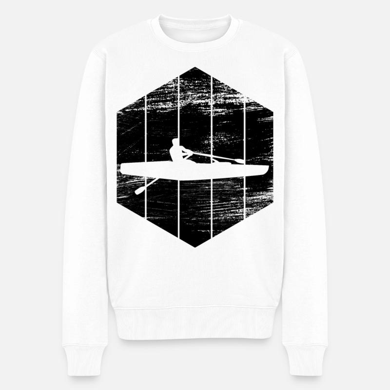 Riemenrudern - Männer Premium Bio Pullover - Weiß