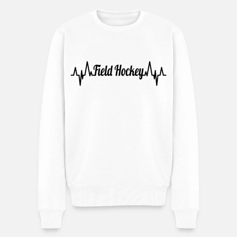 Feldhockey EKG Herzlinie - Männer Premium Bio Pullover - Weiß