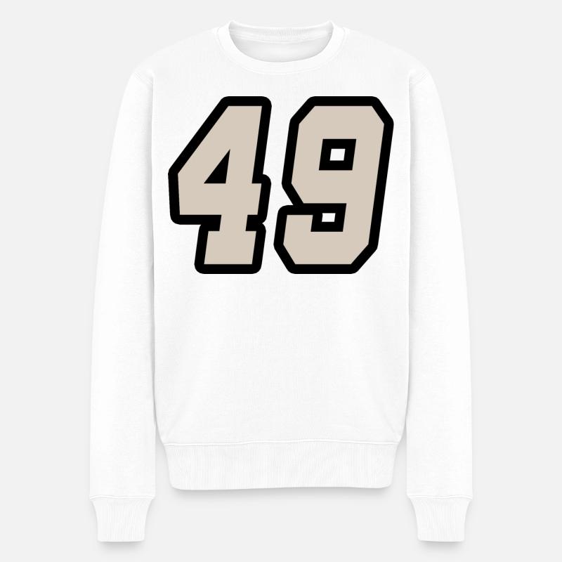 Nummer neunundvierzig 49 - Männer Premium Bio Pullover - Weiß