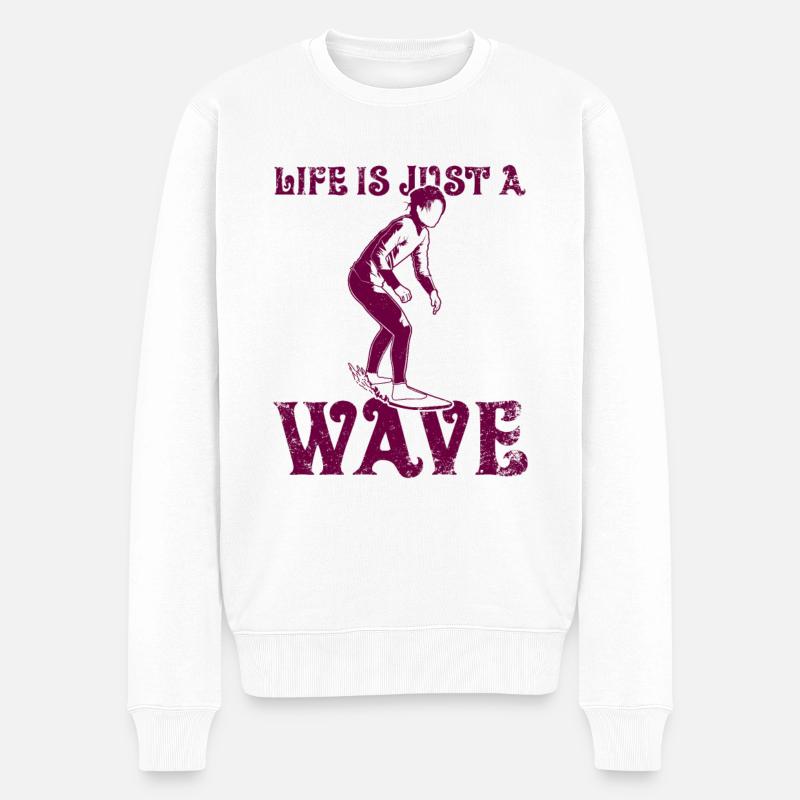 La vie n’est qu’une vague - Pull Premium bio Homme - blanc