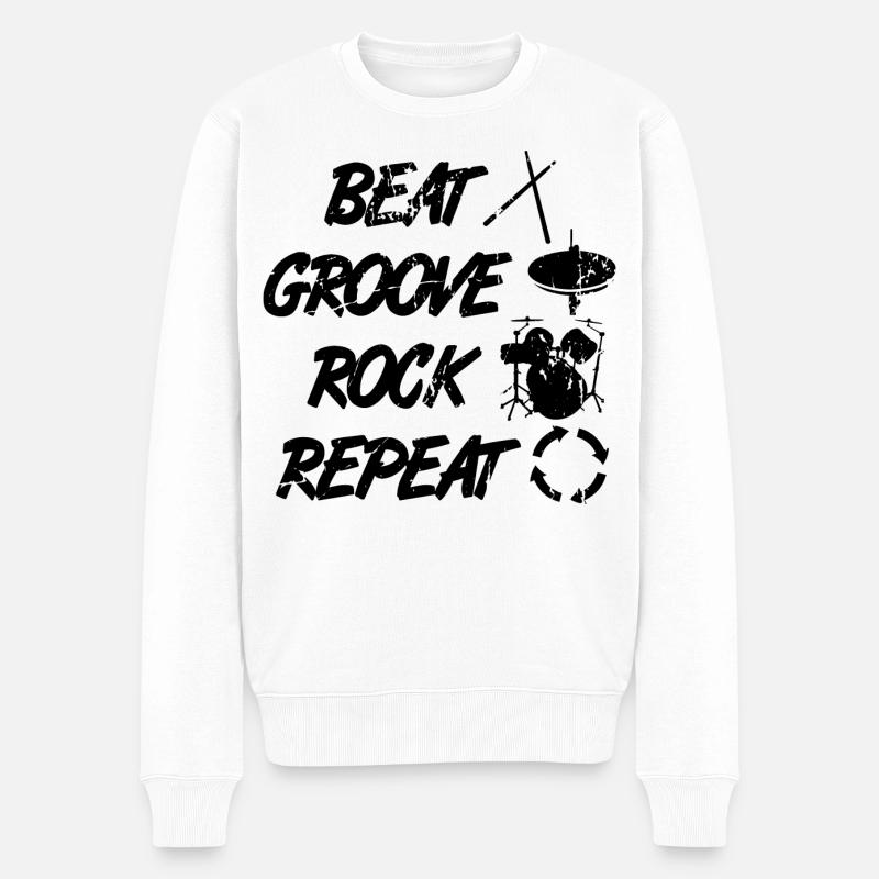 Schlagzeugtechniken - Männer Premium Bio Pullover - Weiß