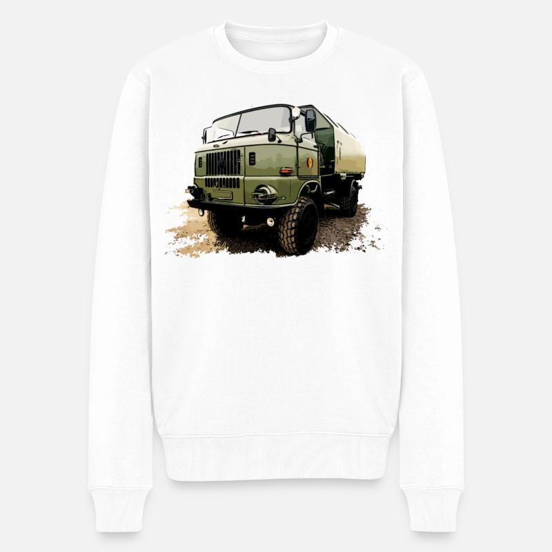 W50 LKW Klassiker - Männer Premium Bio Pullover - Weiß