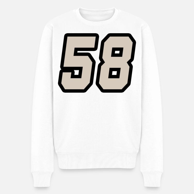 Nummer achtundfünfzig 58 - Männer Premium Bio Pullover - Weiß