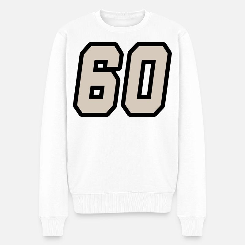 Nummer 60 - Männer Premium Bio Pullover - Weiß