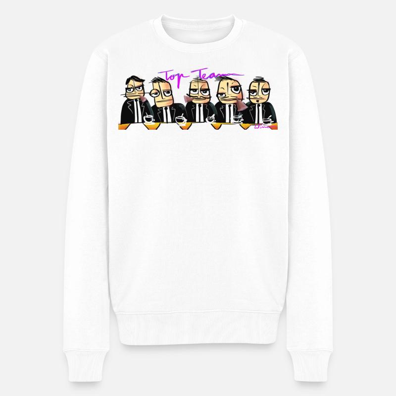Kaffeebecher - Top Team - Männer Premium Bio Pullover - Weiß