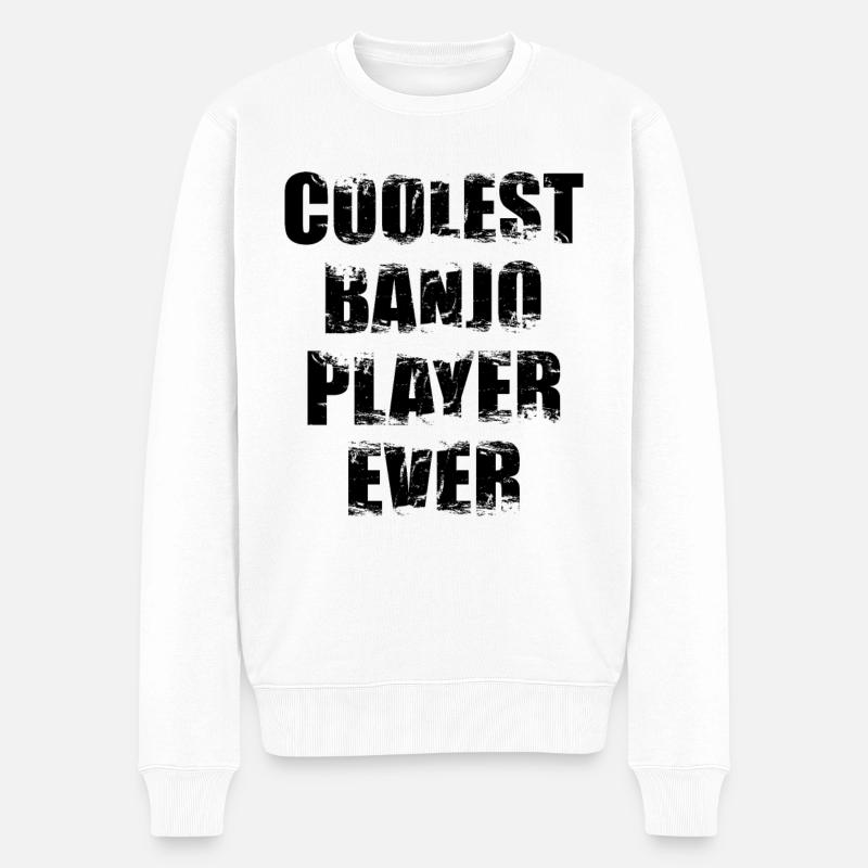 Banjospieler - Männer Premium Bio Pullover - Weiß