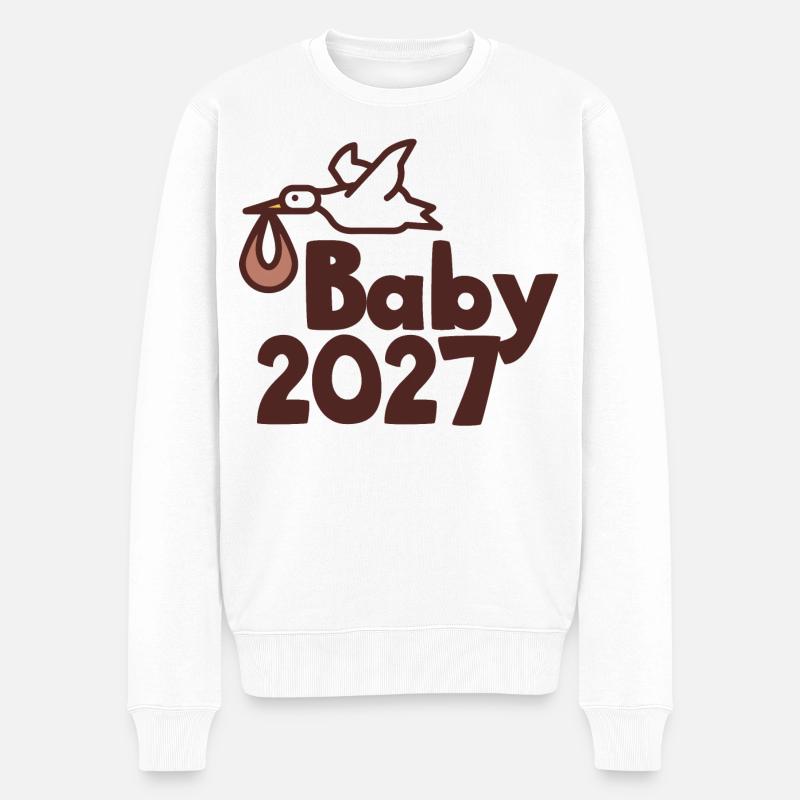 Bébé cigogne 2027 - Pull Premium bio Homme - blanc