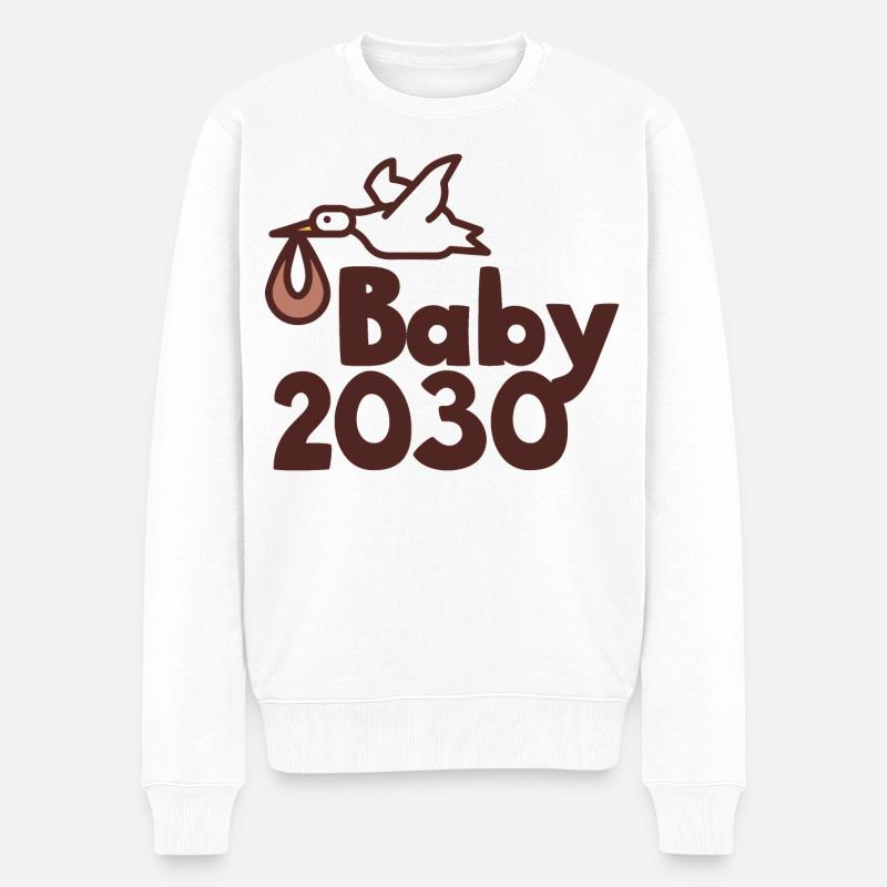 Bébé cigogne 2030 - Pull Premium bio Homme - blanc