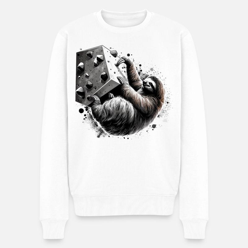 Bouldering paresseux cadeau - Pull Premium bio Homme - blanc