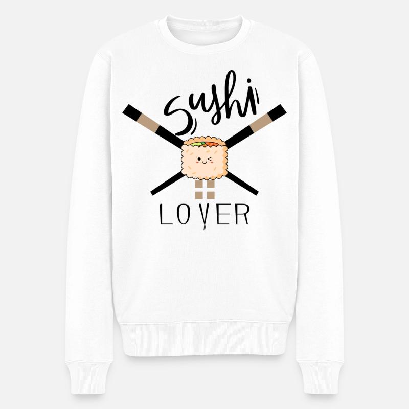 Sushi Lover - Sushi Lovers Gift Idea - Männer Premium Bio Pullover - Weiß