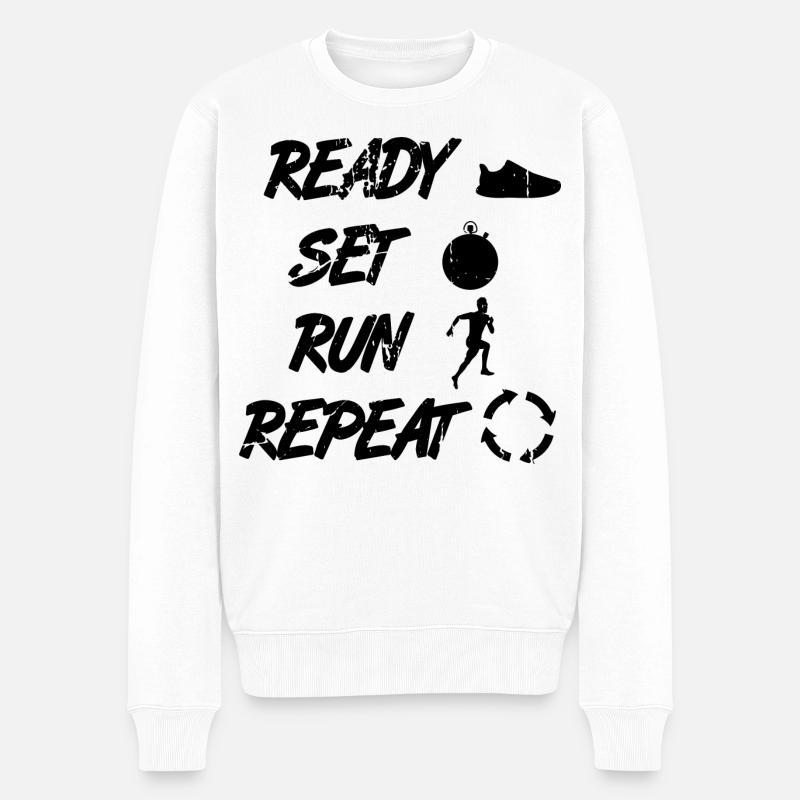 Routine de coureur drôle - Pull Premium bio Homme - blanc