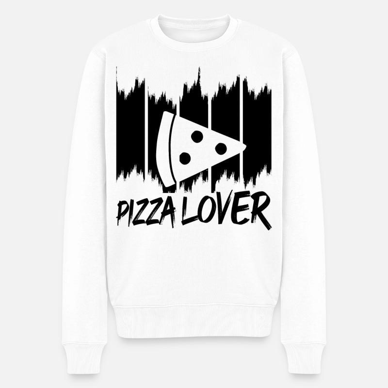 Pizza Liebhaber - Männer Premium Bio Pullover - Weiß