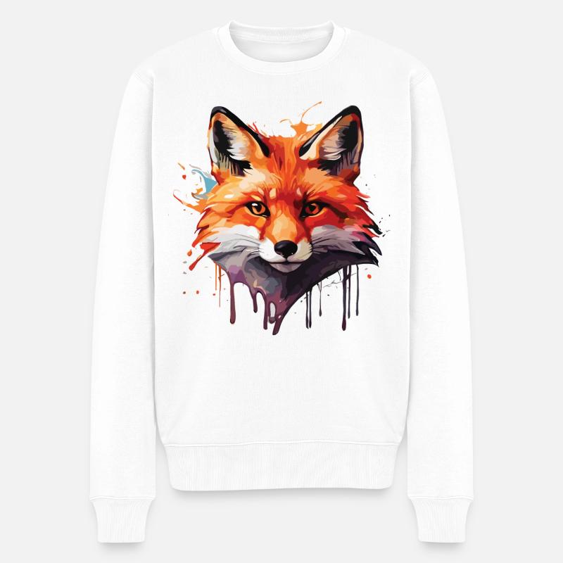 Niedlicher Fuchs - Männer Premium Bio Pullover - Weiß
