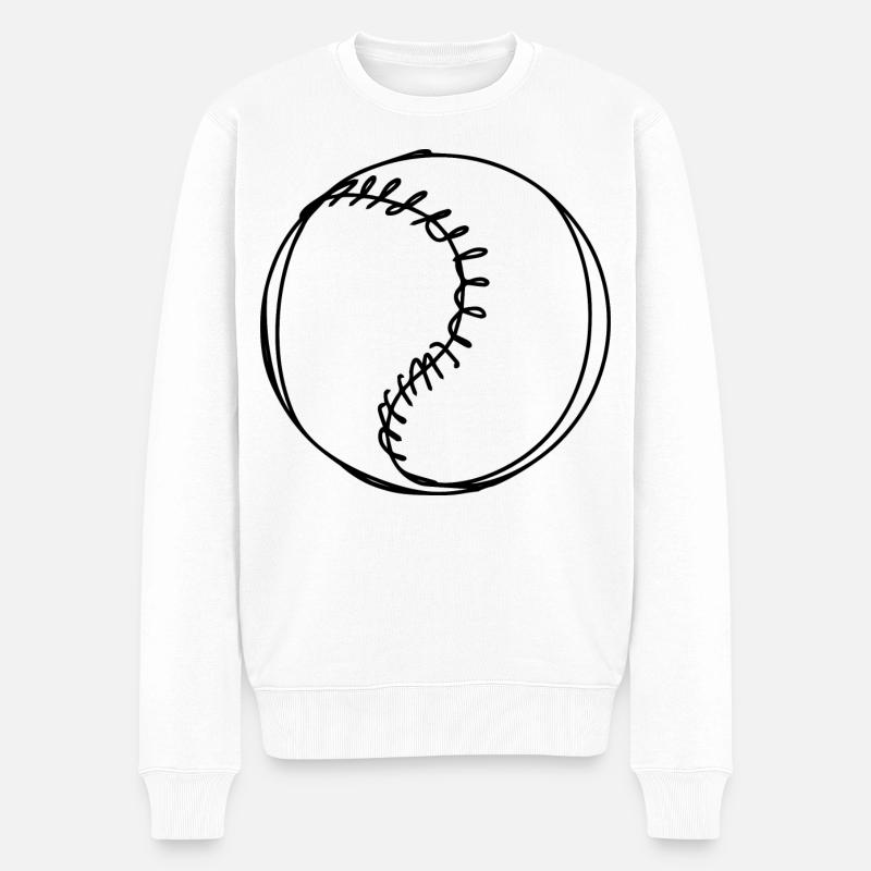Baseball Ball - Männer Premium Bio Pullover - Weiß