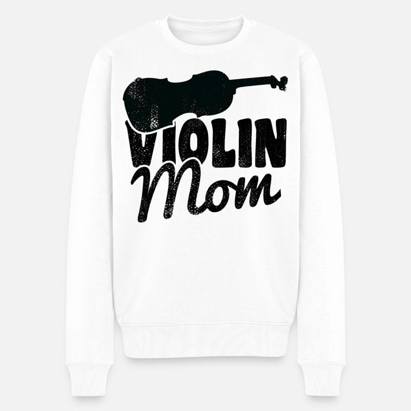 Violinistin Mutter - Männer Premium Bio Pullover - Weiß