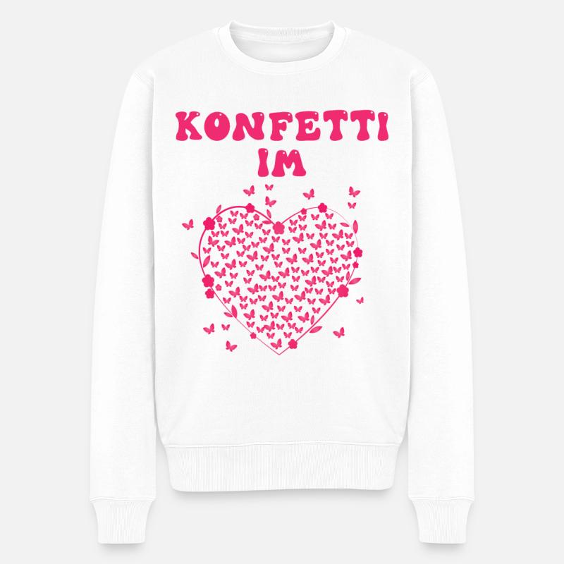 Konfetti im Herzen - Männer Premium Bio Pullover - Weiß