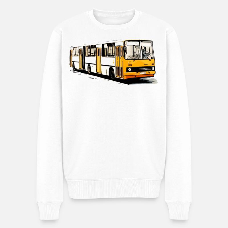 Bus articulé Ikarus jaune blanc - Pull Premium bio Homme - blanc