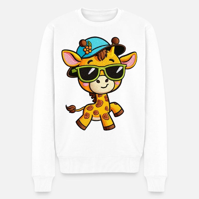 Groovy Giraffe Lunettes de soleil Tee - Pull Premium bio Homme - blanc