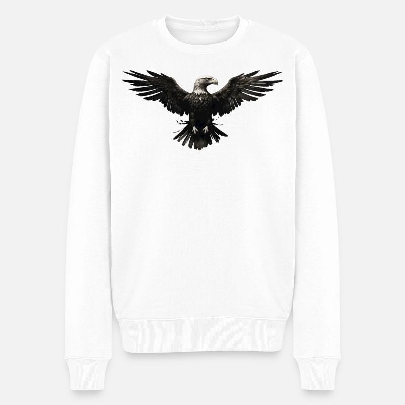 Adler - Männer Premium Bio Pullover - Weiß