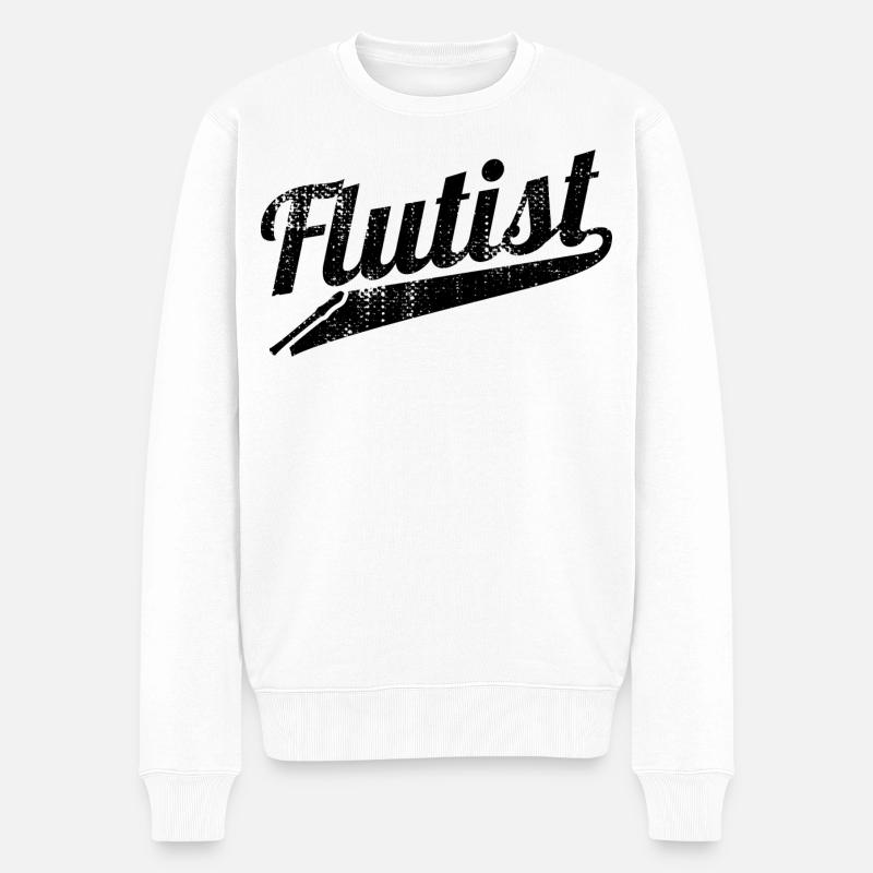 Flötist - Männer Premium Bio Pullover - Weiß