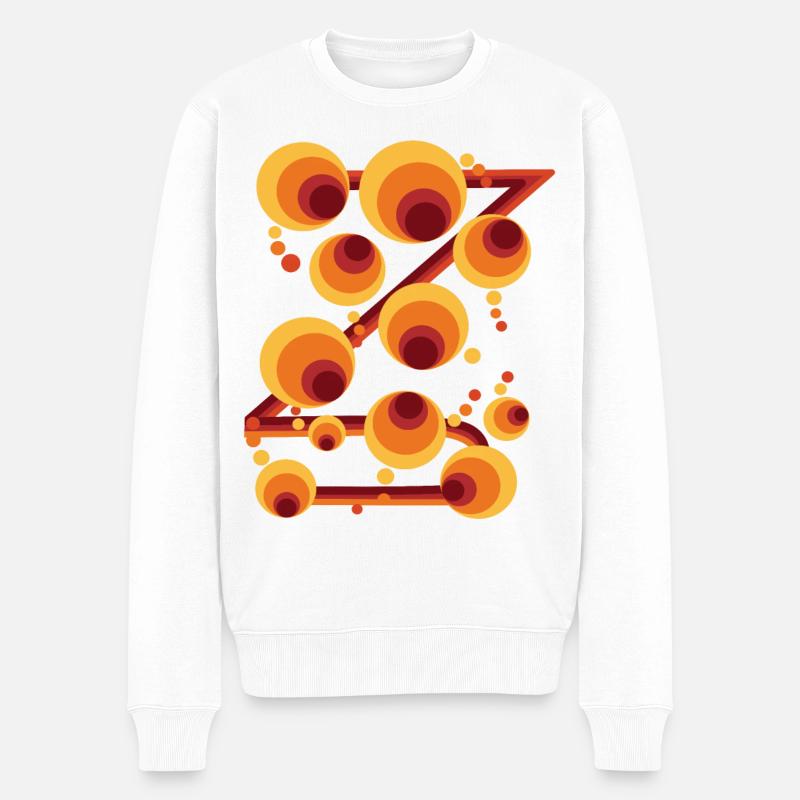 Abstraktes Polka Dot Kreismuster - Männer Premium Bio Pullover - Weiß