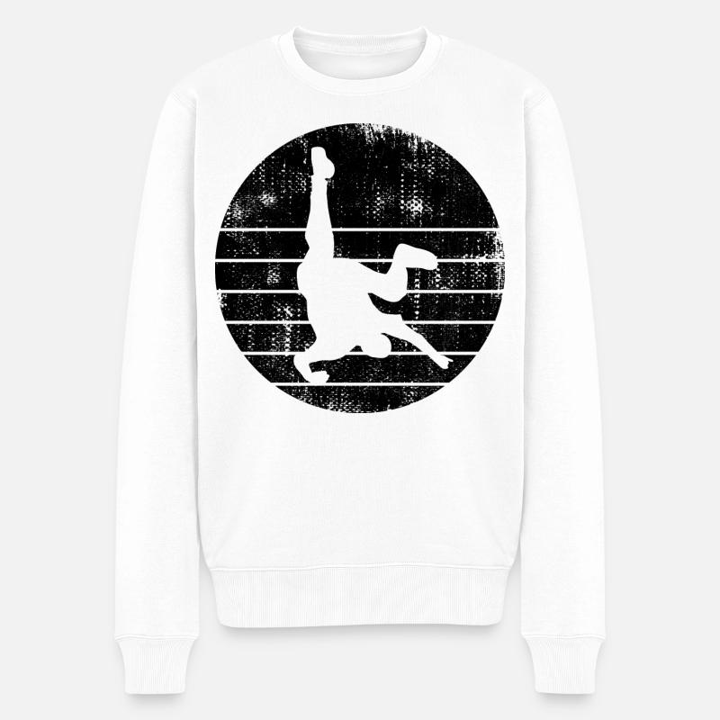 Breakdancer - Männer Premium Bio Pullover - Weiß