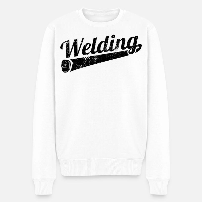 Schweißen - Männer Premium Bio Pullover - Weiß