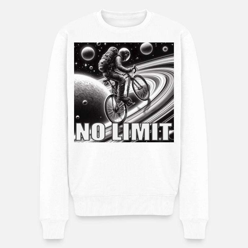 KEINE BEGRENZUNG - Männer Premium Bio Pullover - Weiß