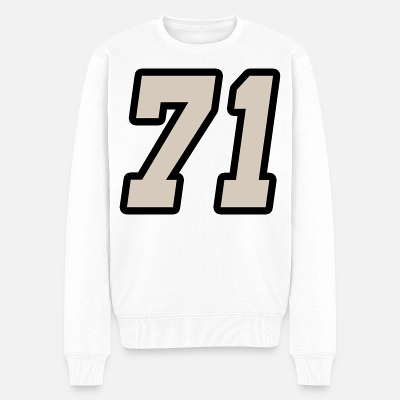 Nummer einundsiebzig 71 - Männer Premium Bio Pullover - Weiß